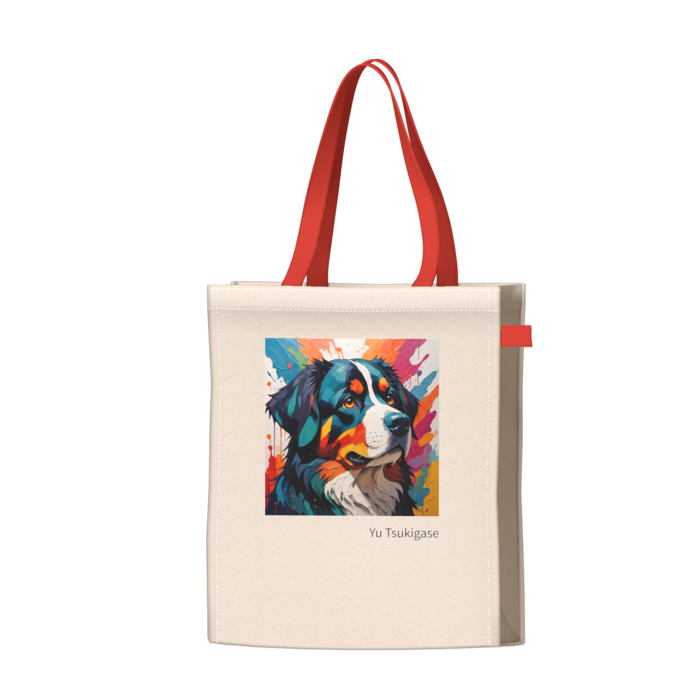 ツートンカラーバッグ - レッド - W34 × H41 × D14cm