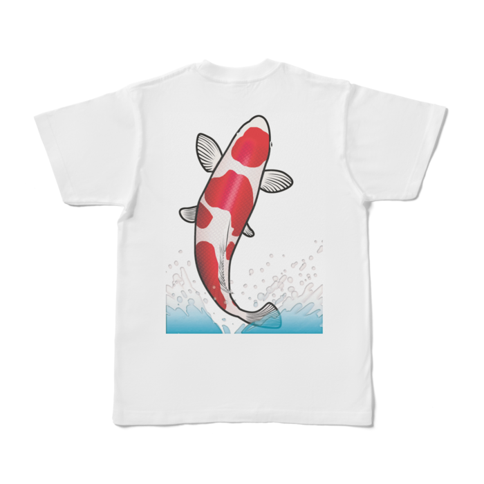 錦鯉が水面から飛び上がるtシャツ Shop嬉々ゆう Booth