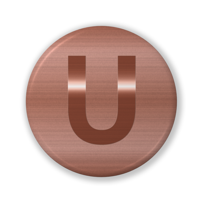 【U(ユー)】〈ブロンズグラフィック〉缶バッジ- 32mm