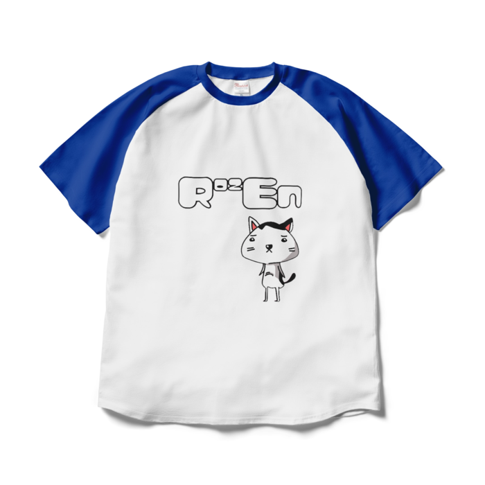 ラグランTシャツ - XL - ホワイト×ロイヤルブルー(白青)