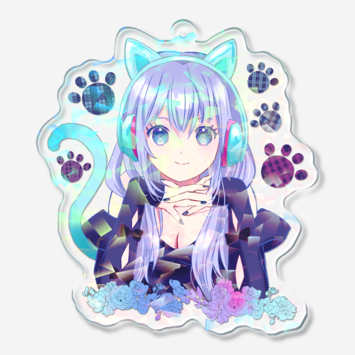 ホログラムアクリルキーホルダー - 70 × 70mm