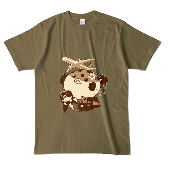 カラーTシャツ - L - オリーブ (濃色)