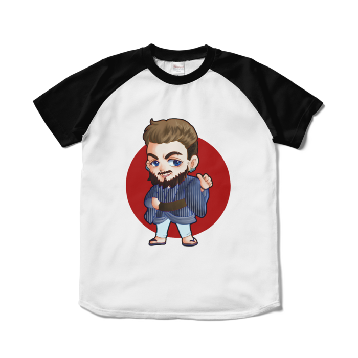 ラグランTシャツ - S - ホワイト×ブラック