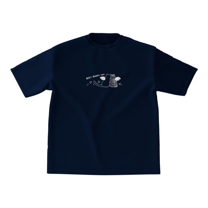 ビッグシルエットTシャツ(ネイビー) - M -