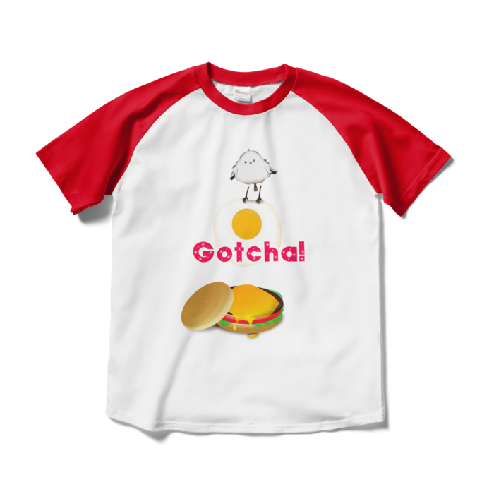ラグランTシャツ - M - ホワイト×レッド
