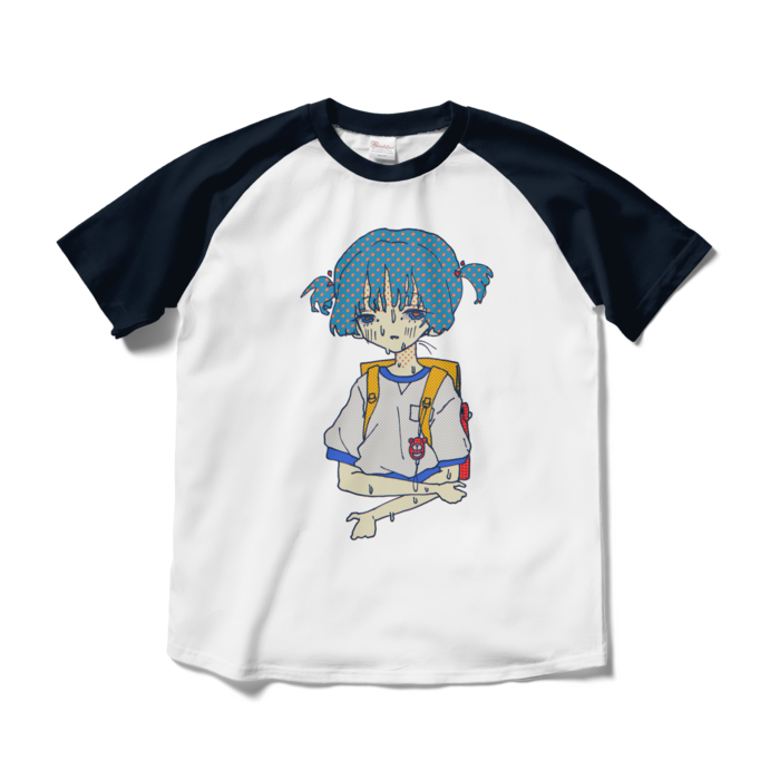ラグランTシャツ - M - ホワイト×ネイビー