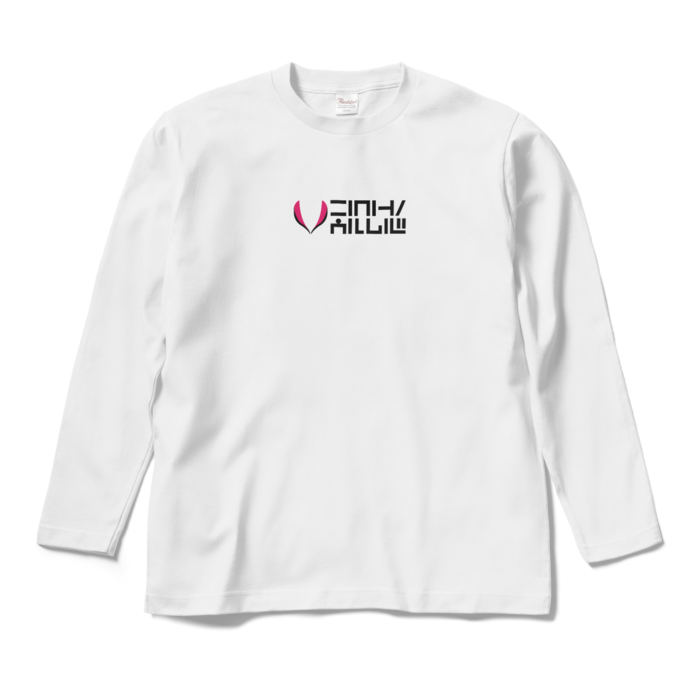 ロングスリーブTシャツ ホワイト - M - 紫×水柄