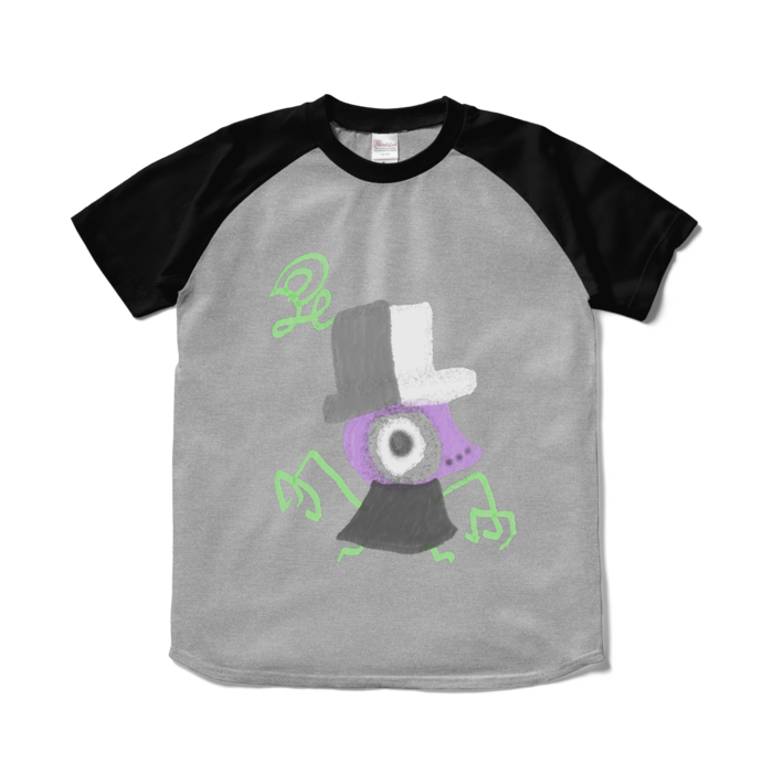 ラグランTシャツ - S - 杢グレー×ブラック