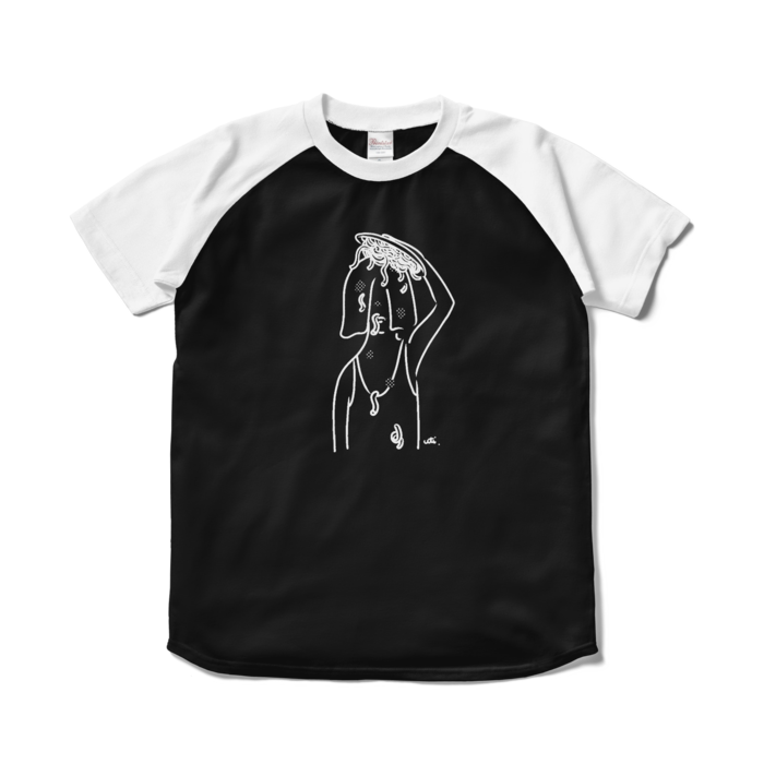 ラグランTシャツ - S - ブラック×ホワイト