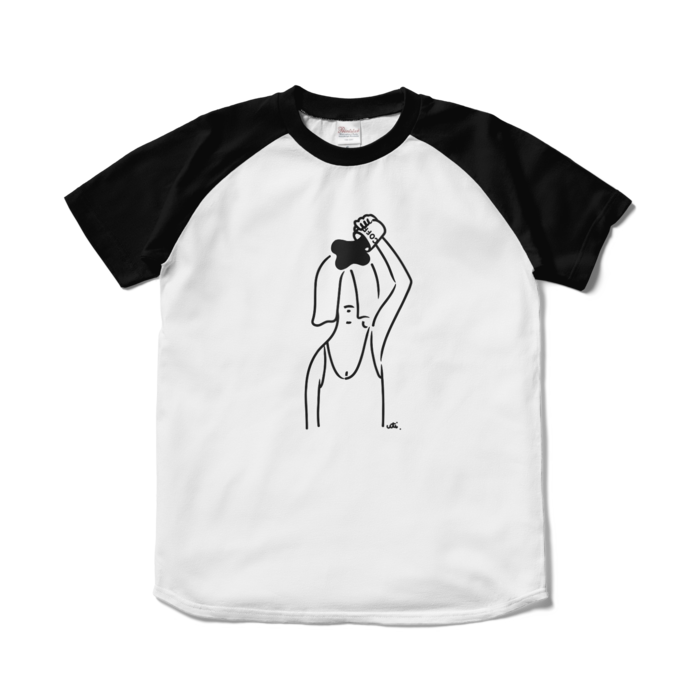 ラグランTシャツ - S - ホワイト×ブラック