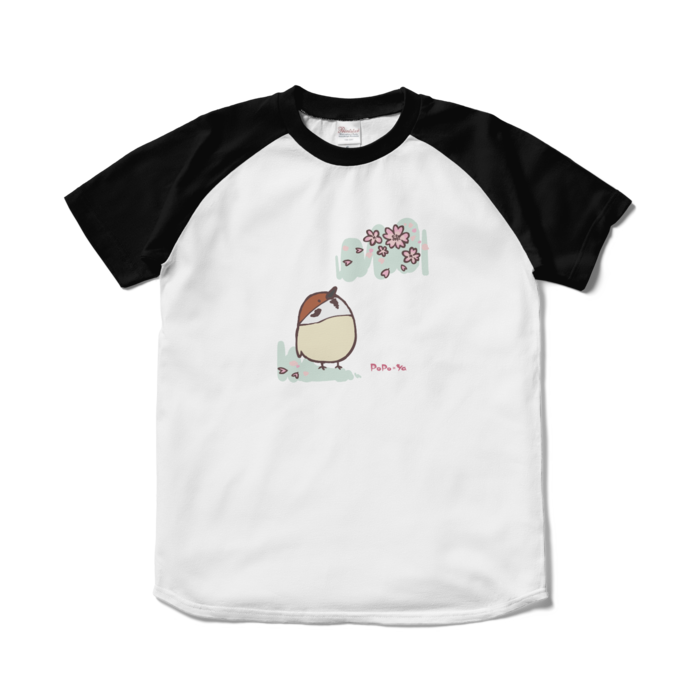 ラグランTシャツ - S - ホワイト×ブラック