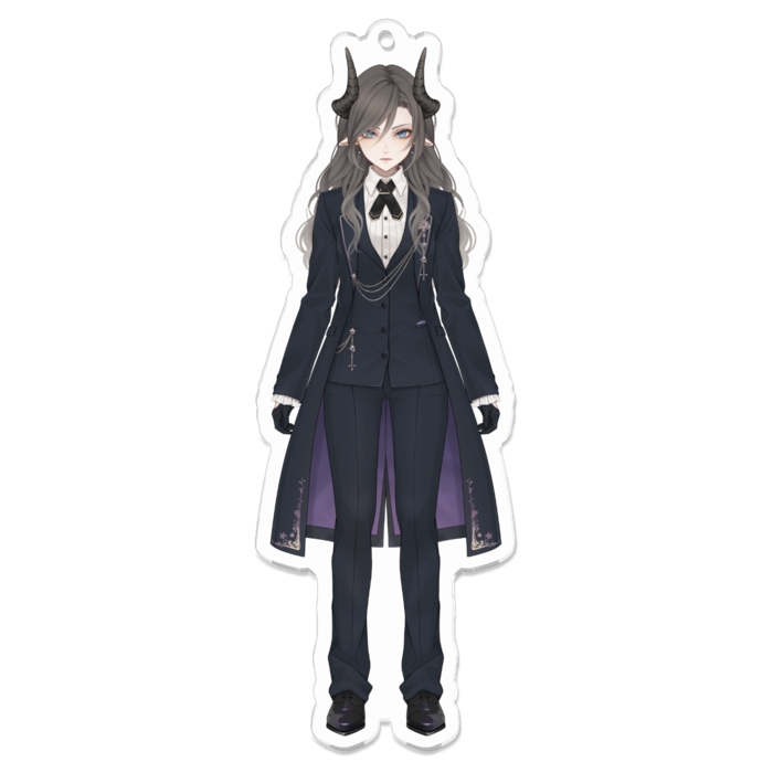 くろやにアクリルキーホルダー - 100 x 100 (mm)