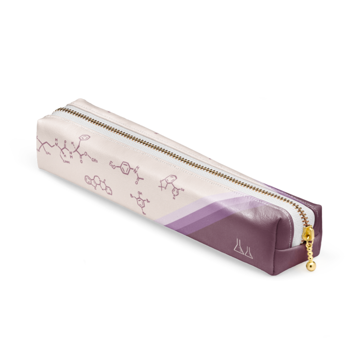 構造式ペンケース　赤紫