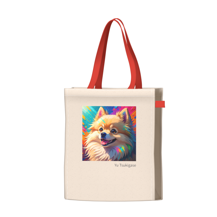 ツートンカラーバッグ - レッド - W34 × H41 × D14cm