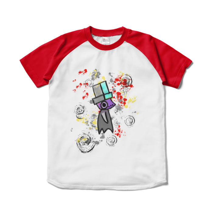 ラグランTシャツ - S - ホワイト×レッド