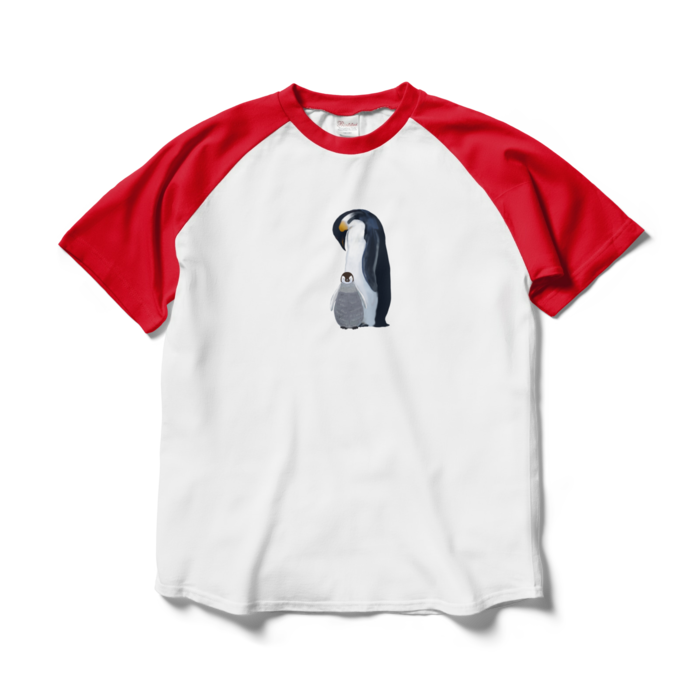 ラグランTシャツ - L - ホワイト×レッド