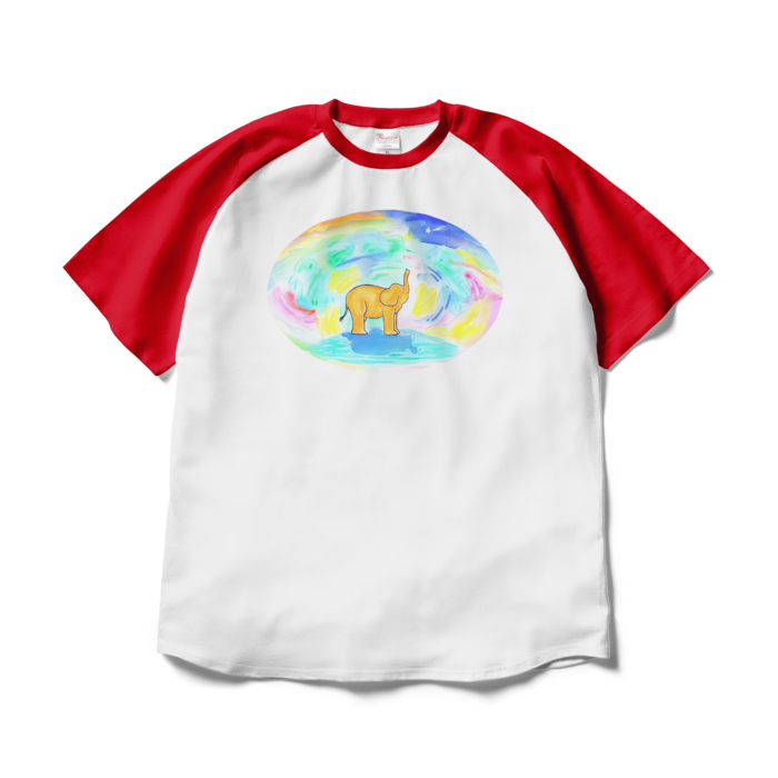 ラグランTシャツ - XL - ホワイト×レッド