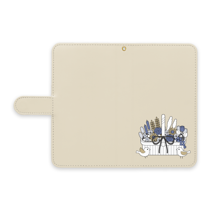 手帳型AndroidケースA　ストラップ穴あり　ベージュ　L（大）