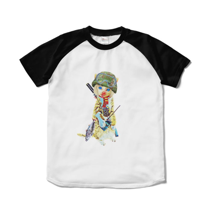 ラグランTシャツ - S - ホワイト×ブラック