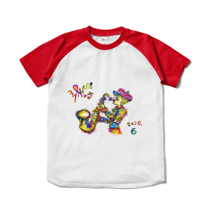 ラグランTシャツ - S - ホワイト×レッド