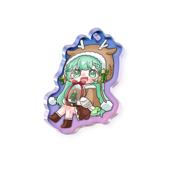 オーロラアクリルキーホルダー - 50 × 50mm