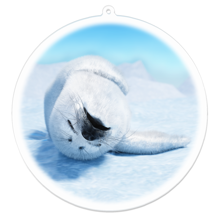 アザラシ赤ちゃん ゴロ寝 アクリルキーホルダー イラスト素材ショップ ハヤブタ工房 Booth