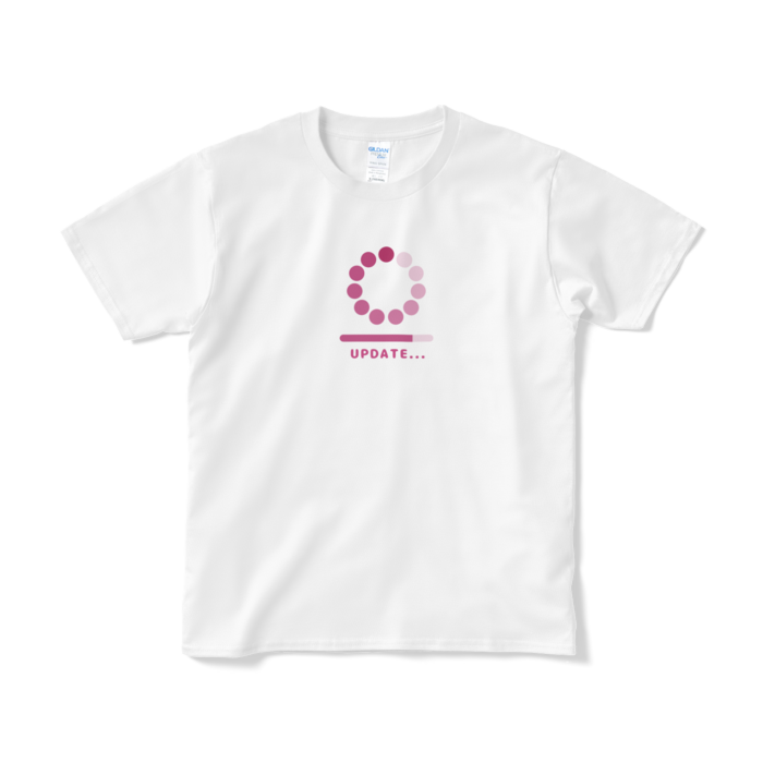 アップデート中ピンクTシャツ(短納期) - S - ホワイト