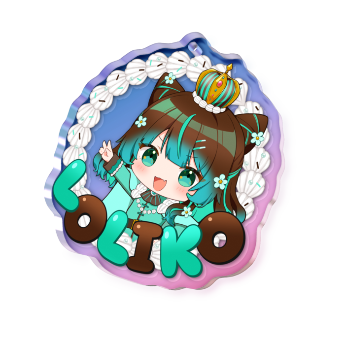 オーロラアクリルキーホルダー - 50 × 50mm
