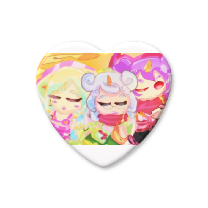 ハート缶バッジ - 57 × 52.5mm