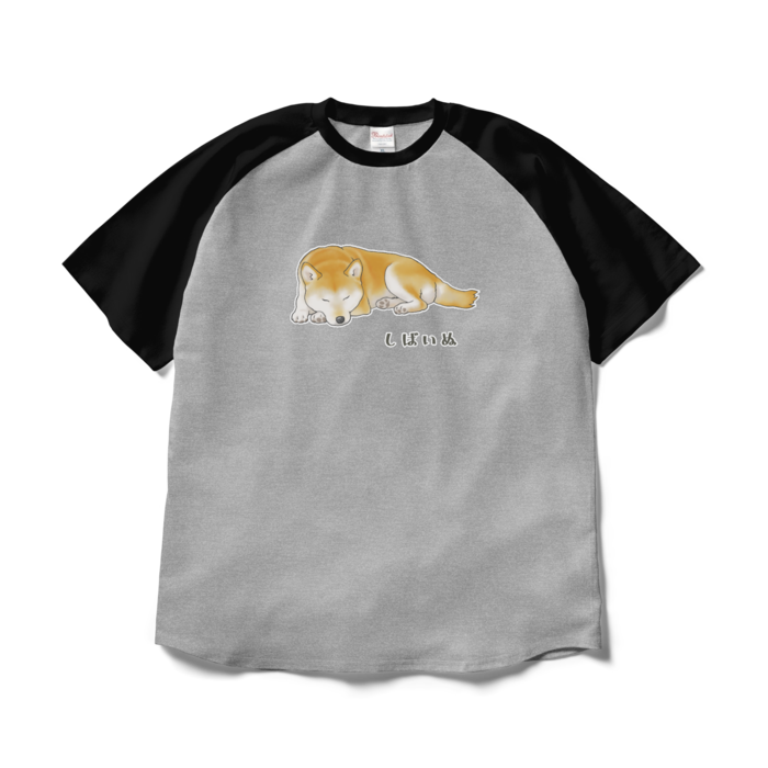 ラグランTシャツ - XL - 杢グレー×ブラック / Size XL, Heather Grey & Black