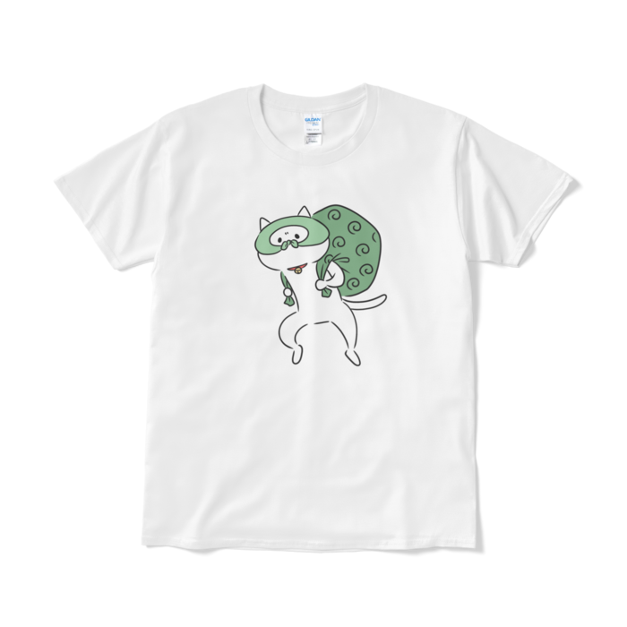 こそ泥ねこカラーTシャツ（短納期） - L - ホワイト