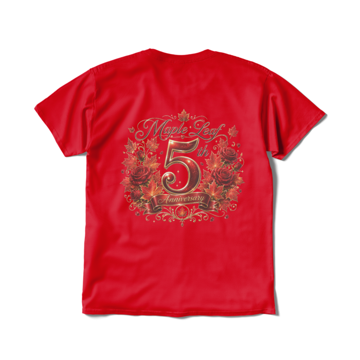 Tシャツ（短納期） - L - レッド(1) 後ろ