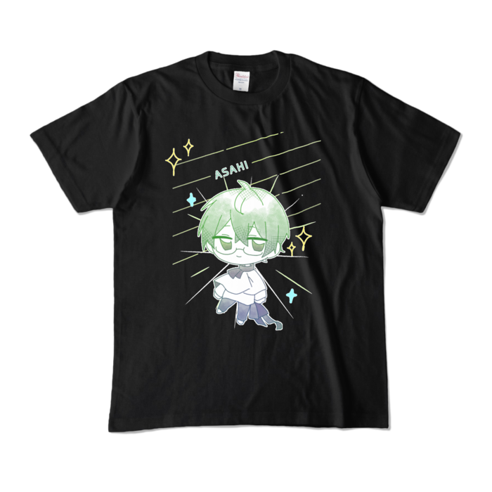 あさひくんTシャツ - ミニキャラ - Mサイズ - ブラック
