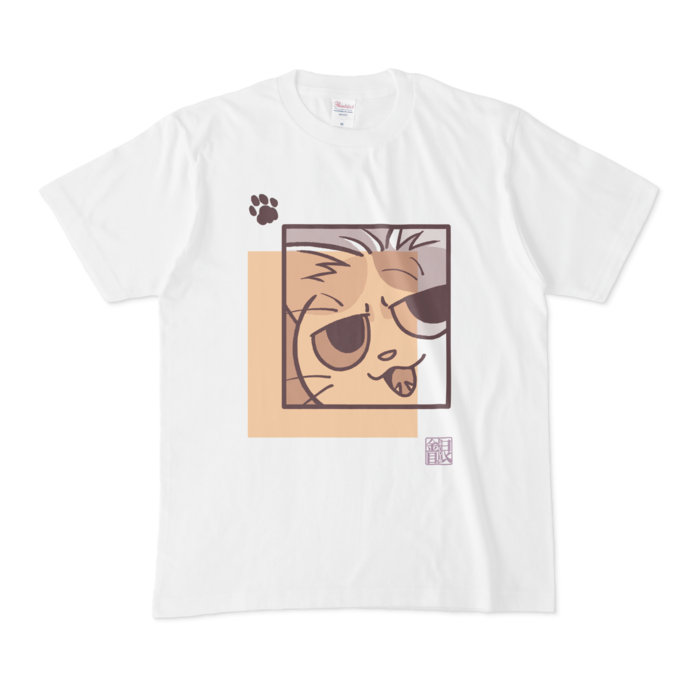 猫柄Tシャツ蜜柑 - M