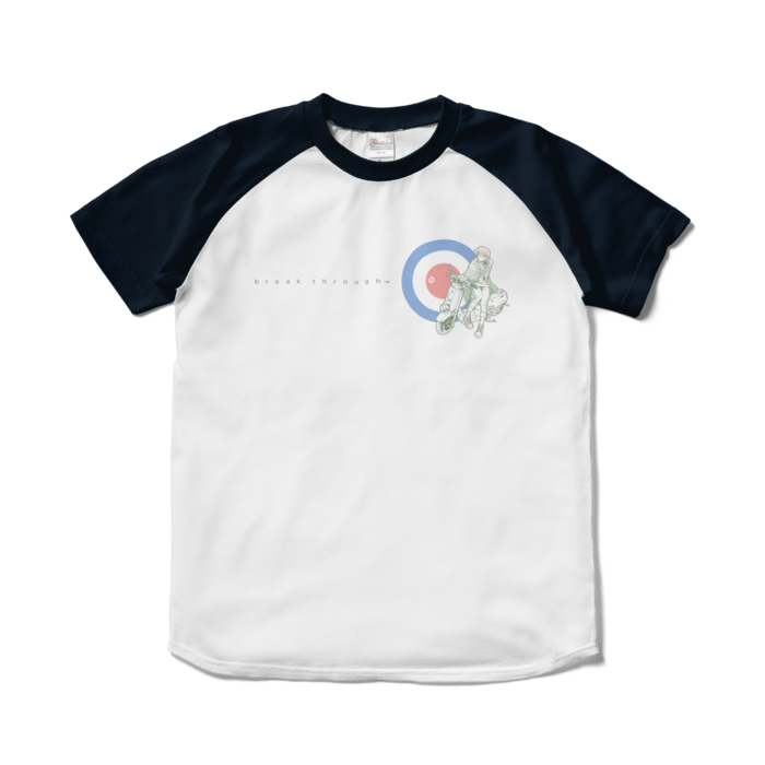 ラグランTシャツ - S - ホワイト×ネイビー