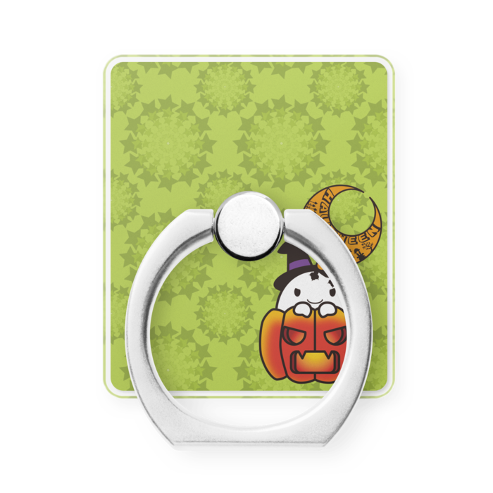 カボチャ畑のふわりん Pumpkin スマホリング タテ