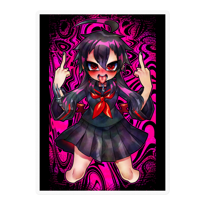 憤怒(ピンク)ステッカー - 100 x 100 (mm)