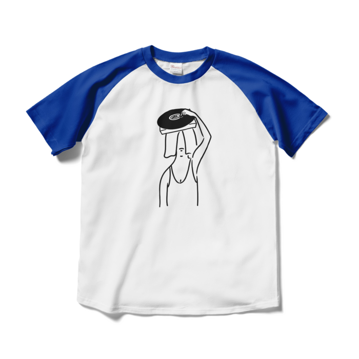 ラグランTシャツ - M - ホワイト×ロイヤルブルー