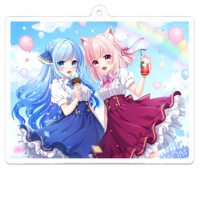 アクリルキーホルダー（コーティング） - 70 x 70 (mm)