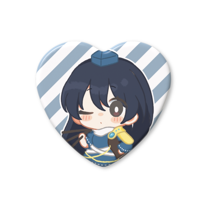 ハート缶バッジ - 52.5 × 57mm