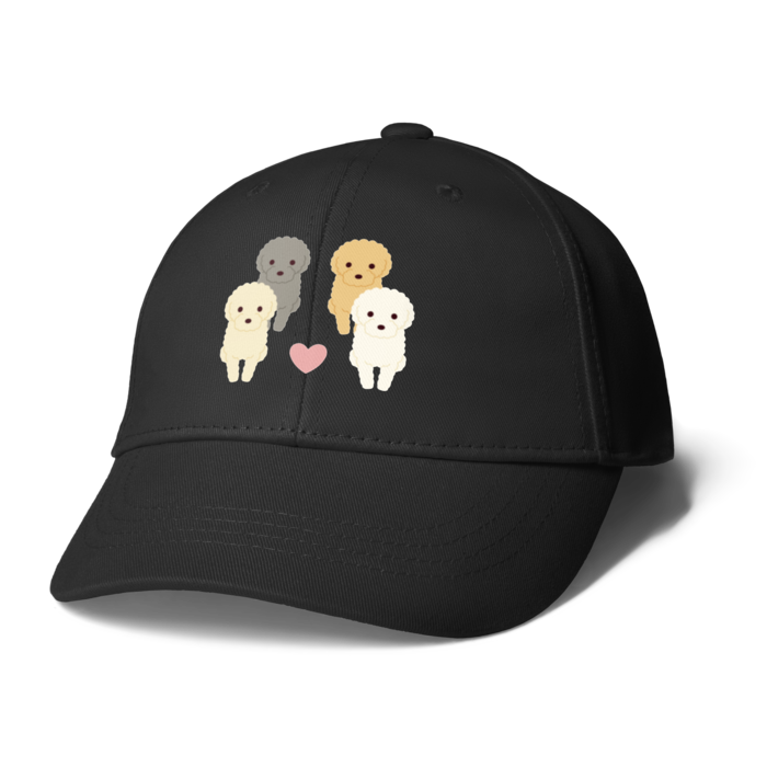 キャップ　黒　プードル