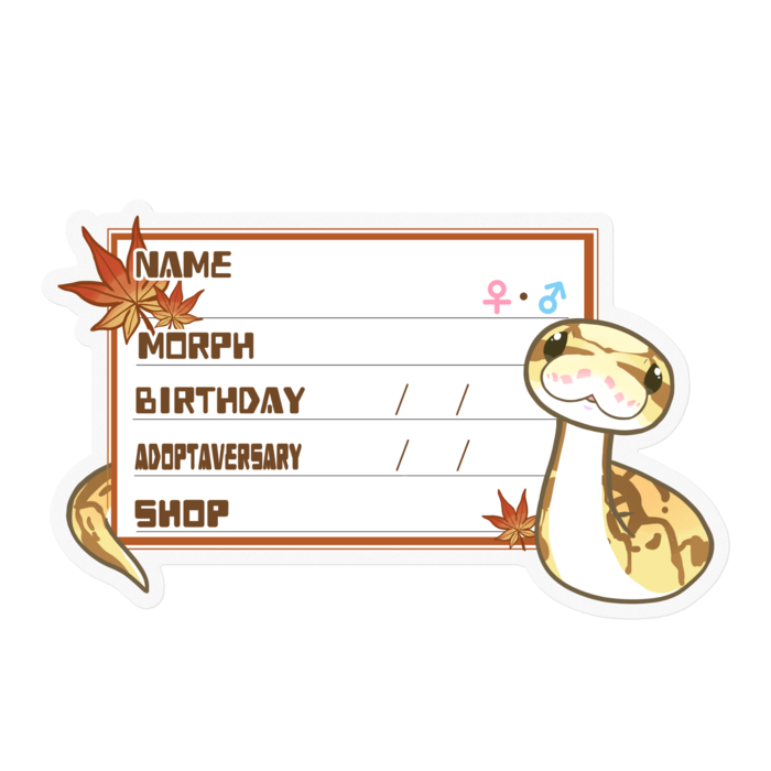 【🐍お名前ステッカー】ボールパイソン(クイーンビーミニ) ‐もみじ(英語)