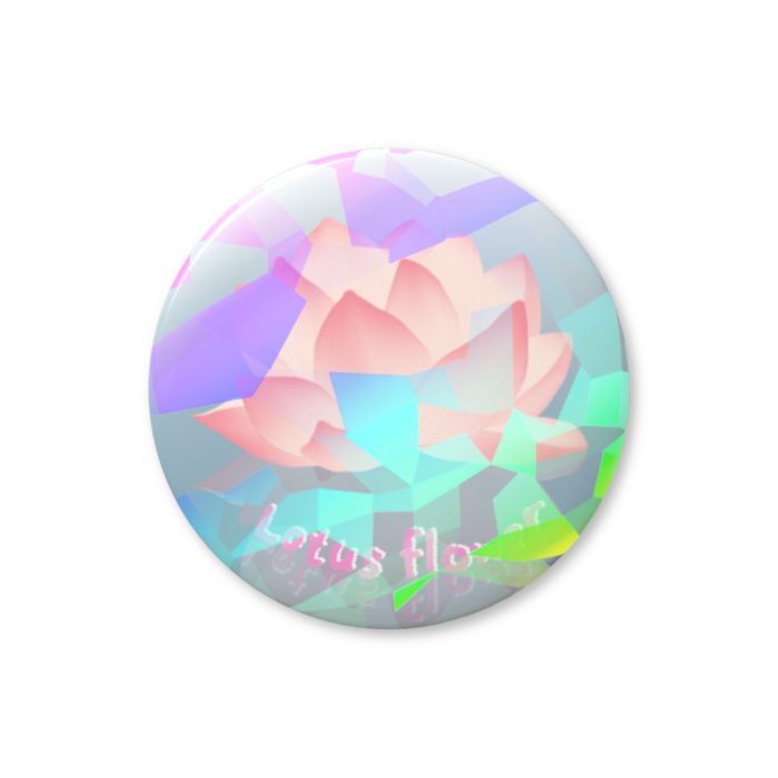 蓮の花ホログラム缶バッジ - 32mm