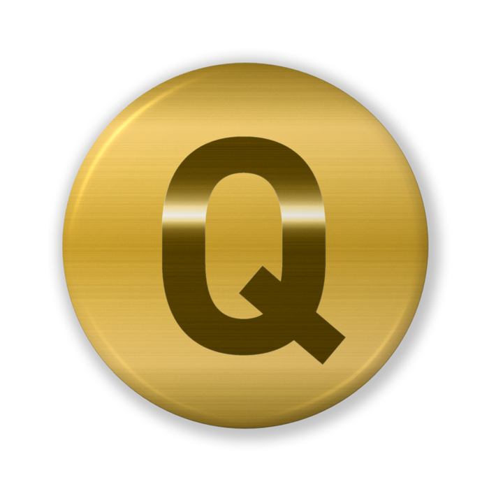 【Q(キュー)】〈ゴールドグラフィック〉缶バッジ- 32mm