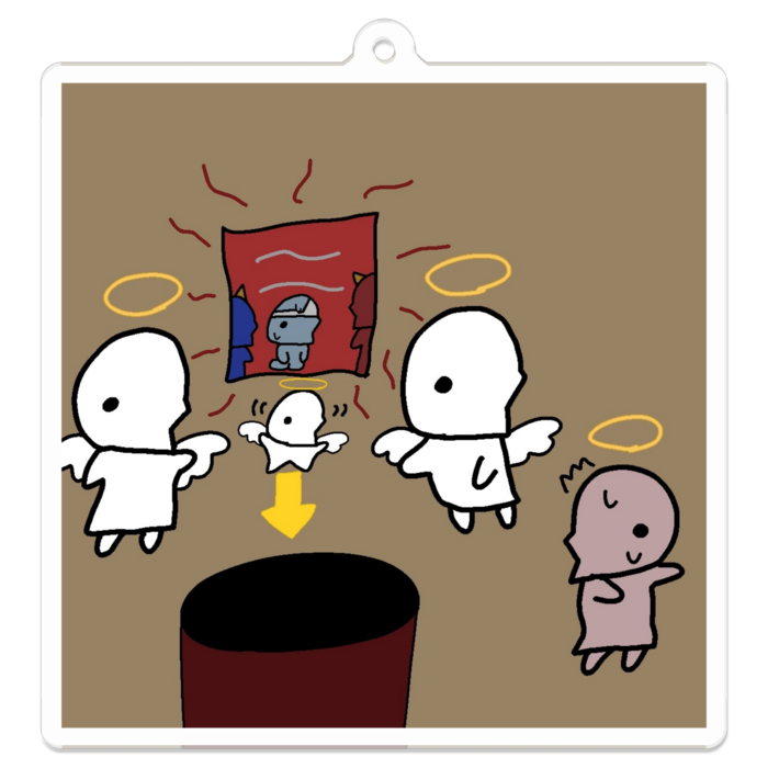 アクリルキーホルダー - 70 x 70 (mm) - あなたは悪いことをしましたね？ではこちらに…