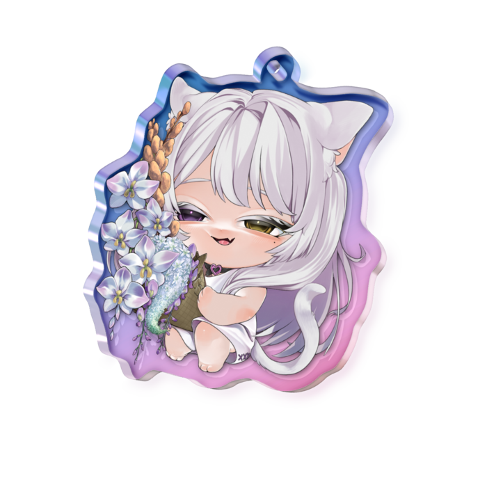 オーロラアクリルキーホルダー - 50 × 50mm