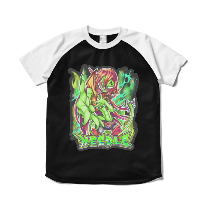 ラグランTシャツ - S - ブラック×ホワイト