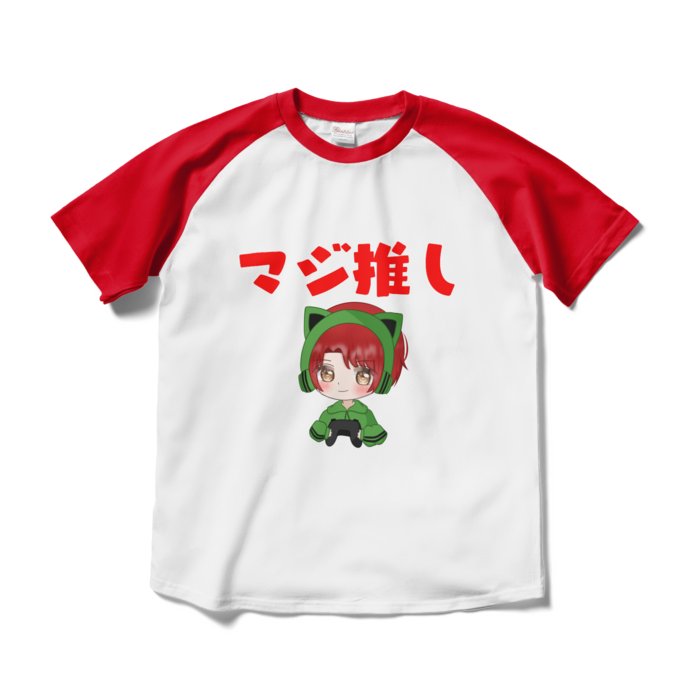 ラグランTシャツ - M - ホワイト×レッド