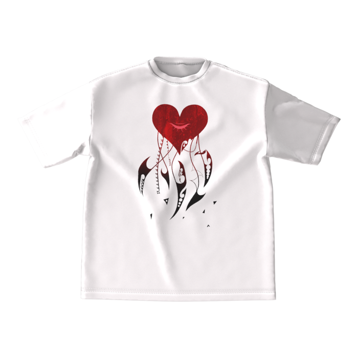 ビッグシルエットTシャツ - M - 正面(RED)