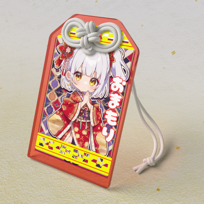 アクリルお守り - 50 × 80mmレッド